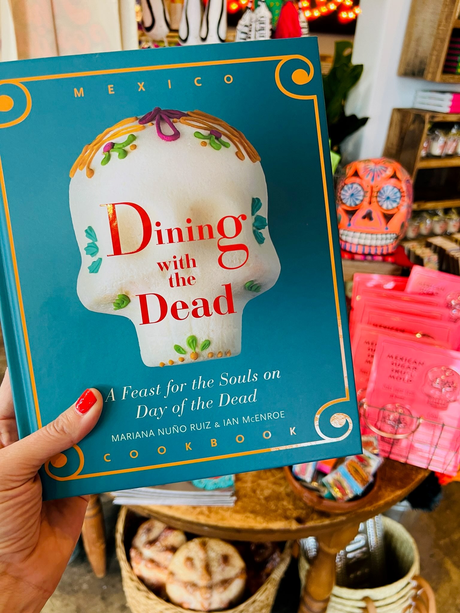 Photo of front cover of "Dining with the Dead" cookbook
