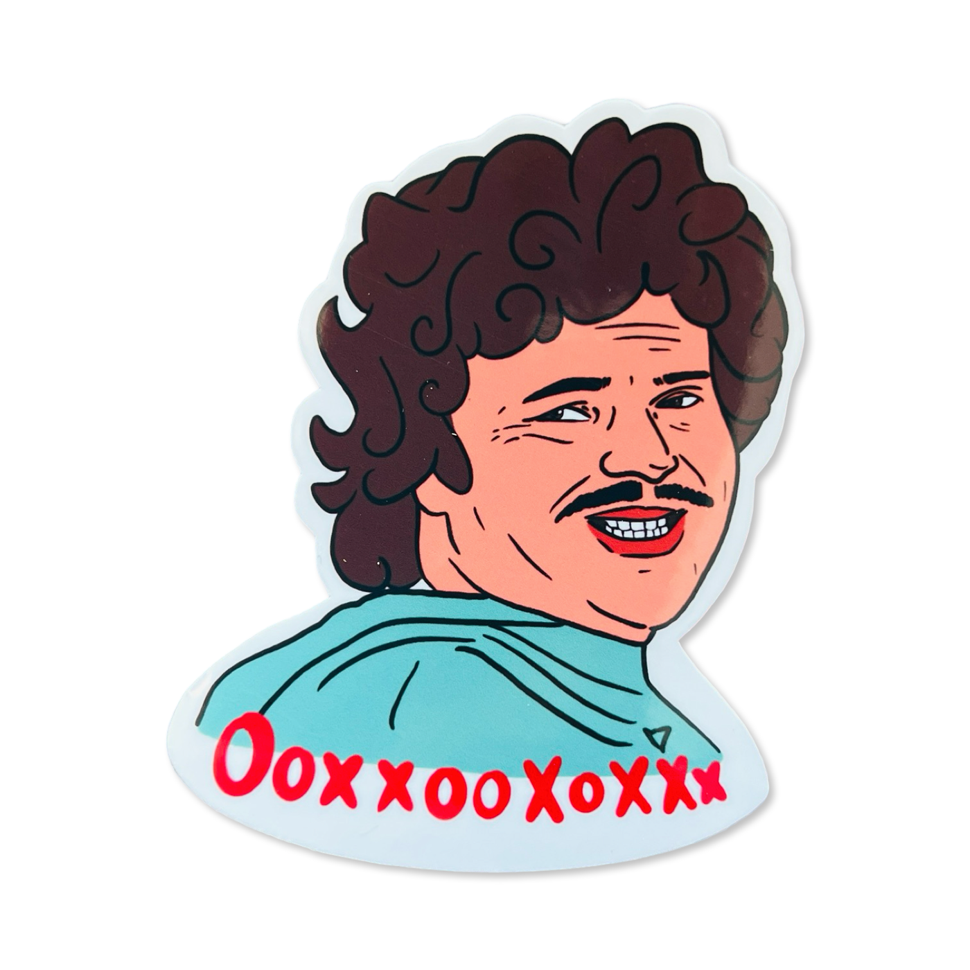 Nacho Libre smiling and the letters OOXXOOXOXXX in red lettering