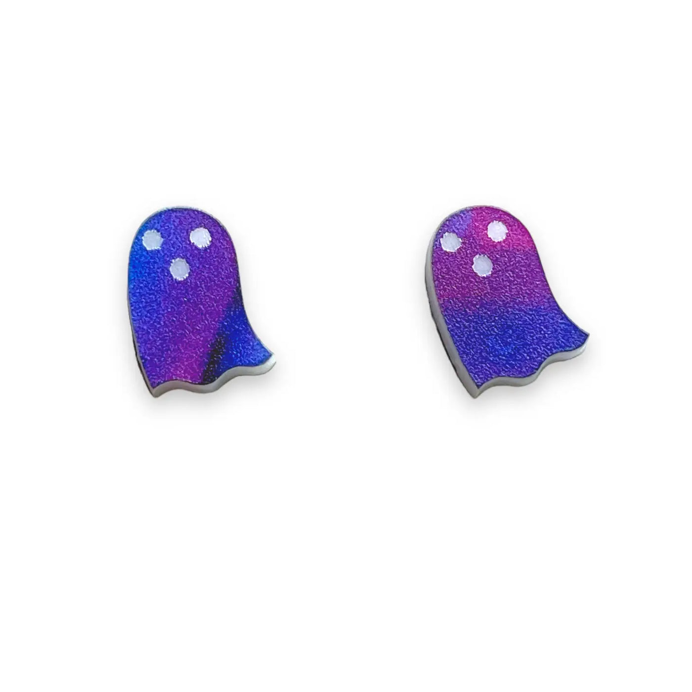 pair of acrylic purple ghost stud earrings