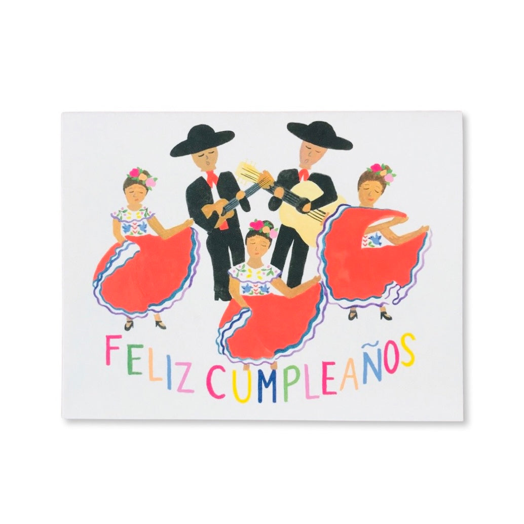 Feliz Cumpleaños Dancers Greeting Card – Artelexia, image size:1034x1034