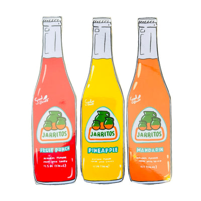 3 jarritos shaped bookmarks in the color red, orange and yellow