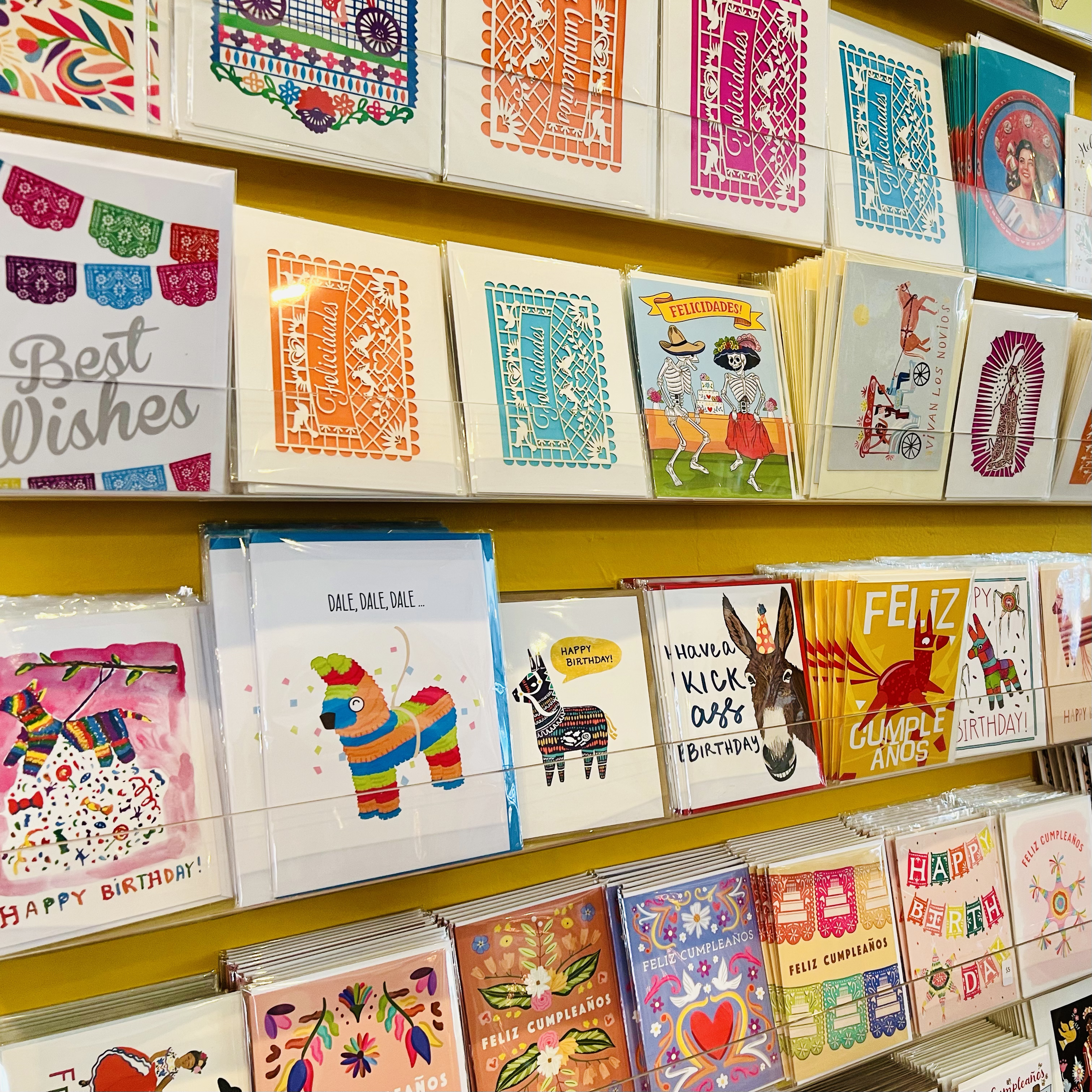 Greeting card display wall