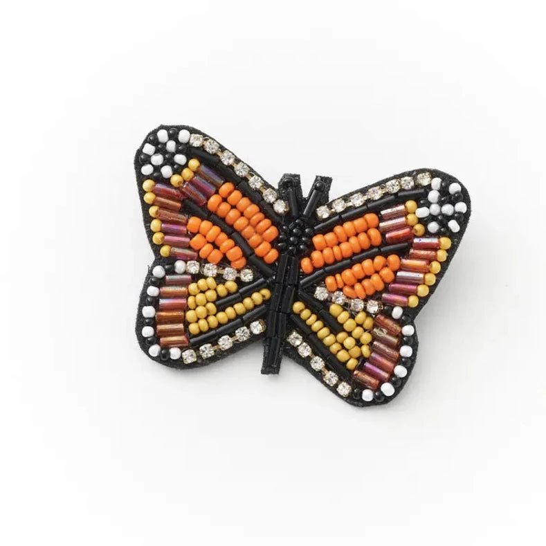 beaded monarch brooch pin