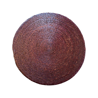 Round dark brown colored palm placemat
