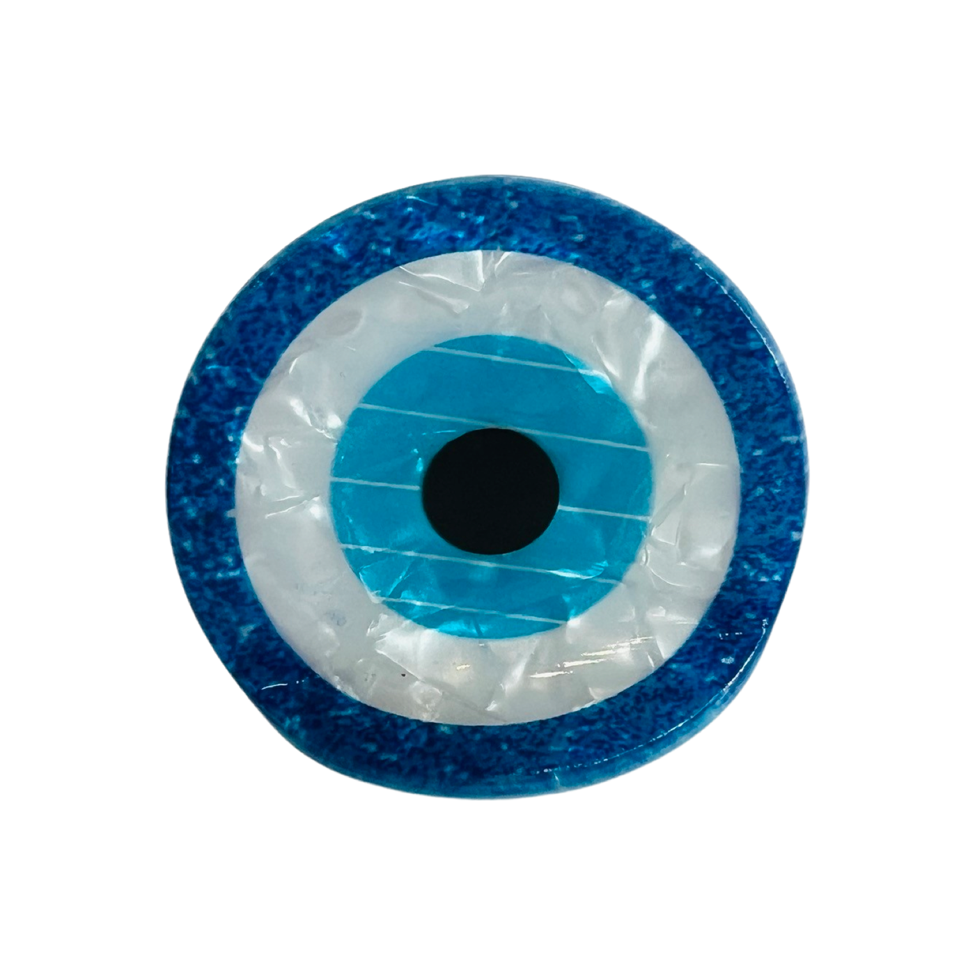 blue and white acrylic eyil eye hair clip