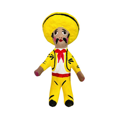 PAPER MACHE MARIACHI IN A YELLOW OUTFIT