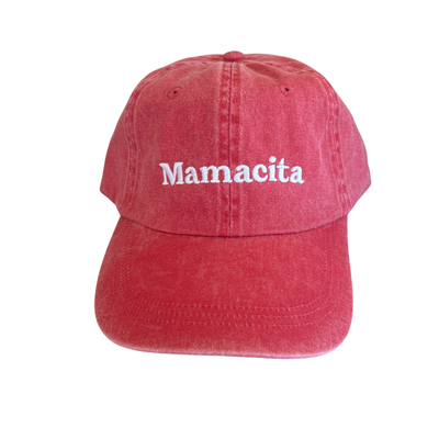 Pink hat with the word Mamacita in white lettering