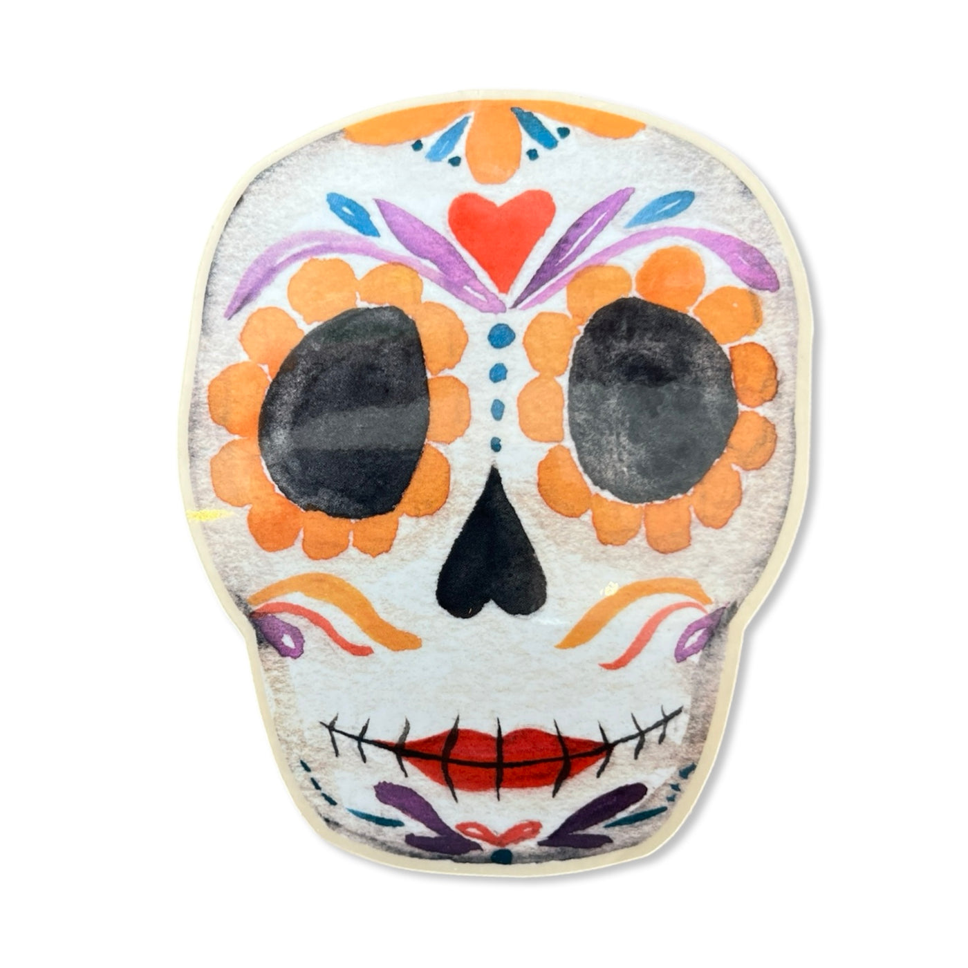 water color sugar skull sticker