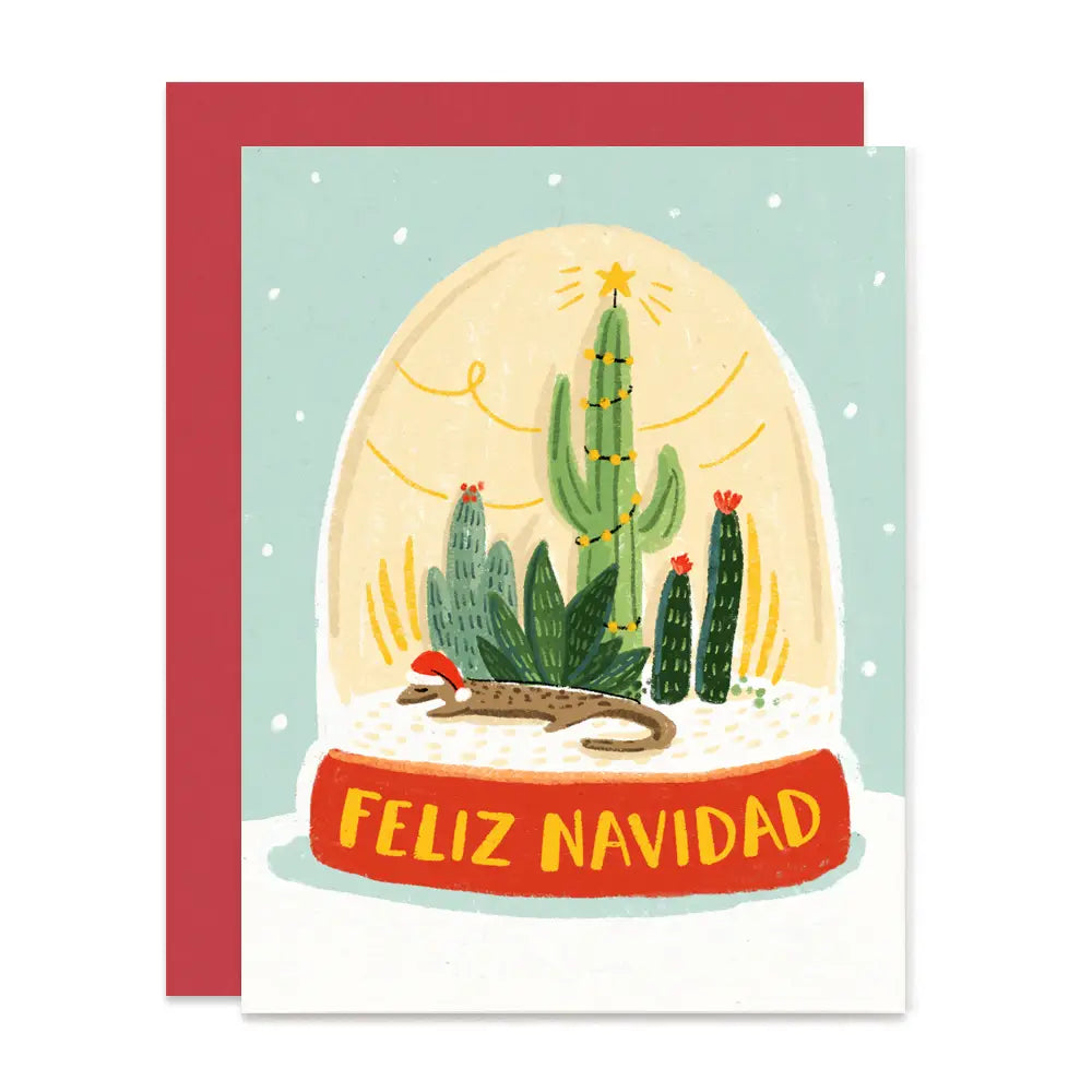 Feliz Navidad Globe Greeting Card