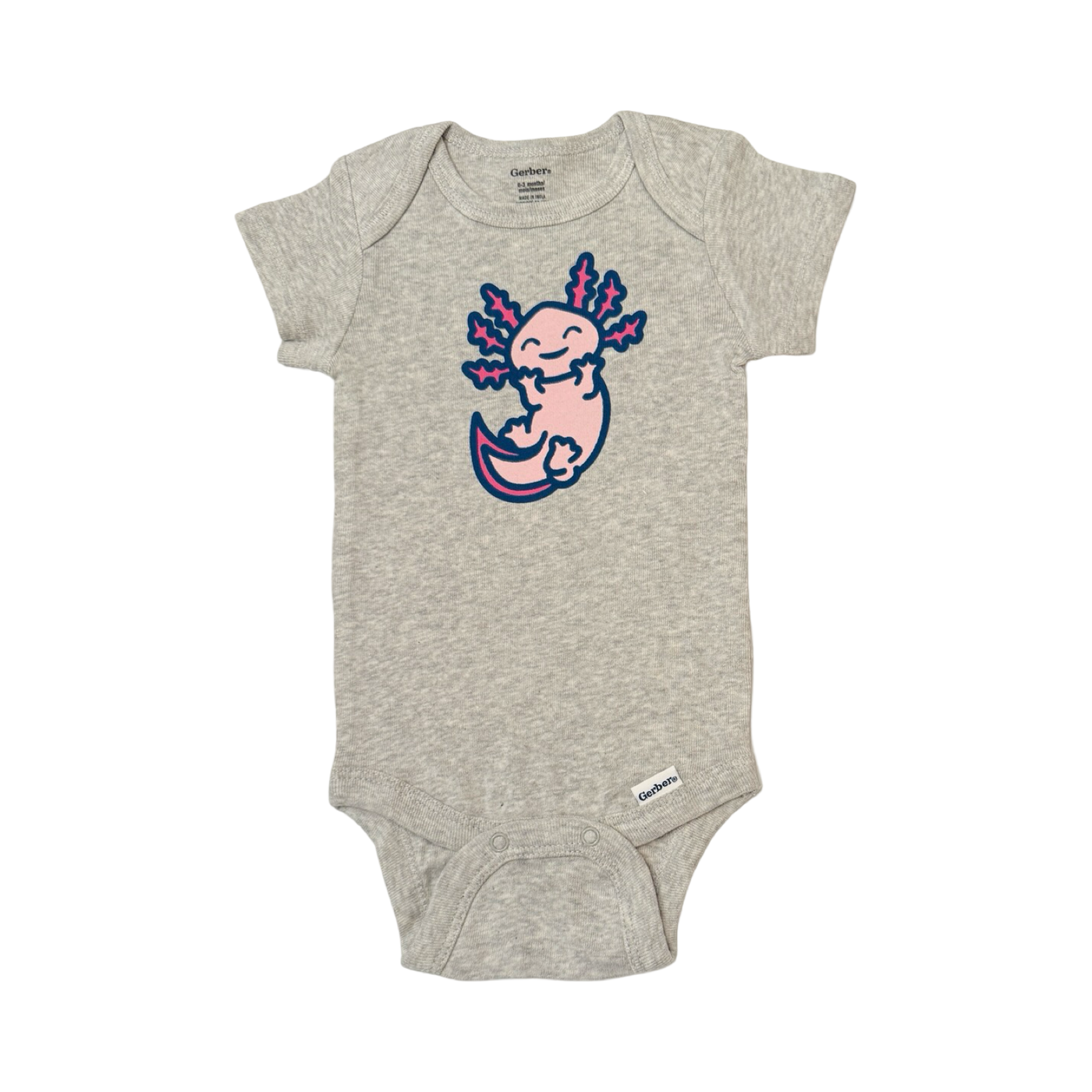 Axolotl Onesie Heathered Grey- Artelexia Collection