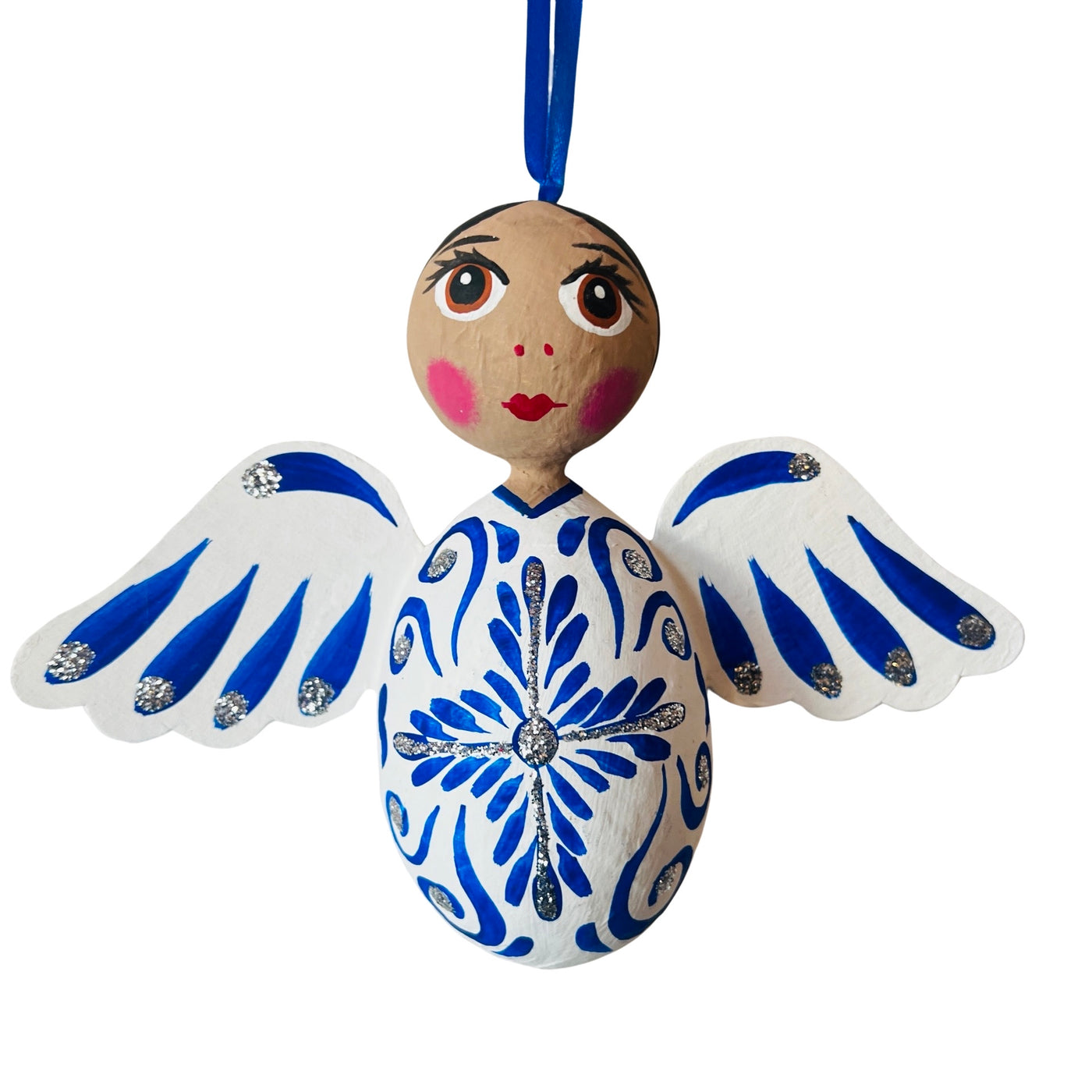 Paper Mache Talavera Angel Ornament