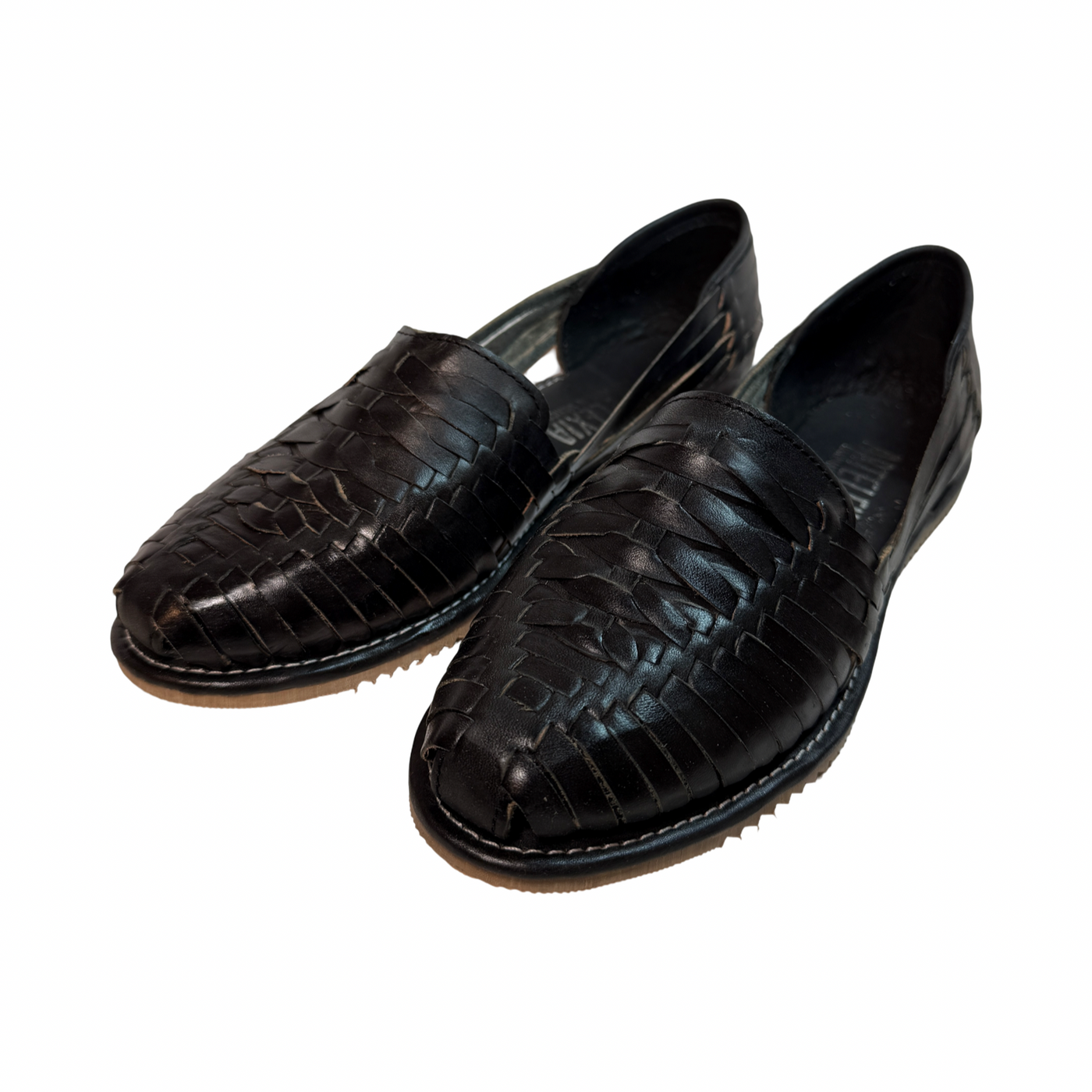 pair of black Mexican huaraches