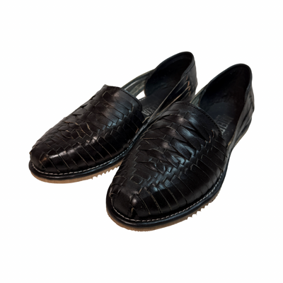 pair of black Mexican huaraches