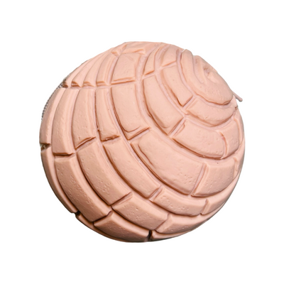 round rubber brown concha coin purse