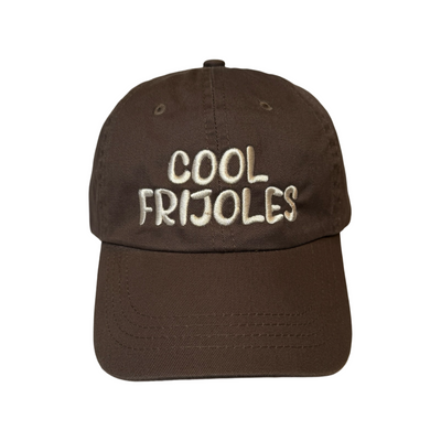 brown hat with the phrase Cool Frijoles in tan lettering