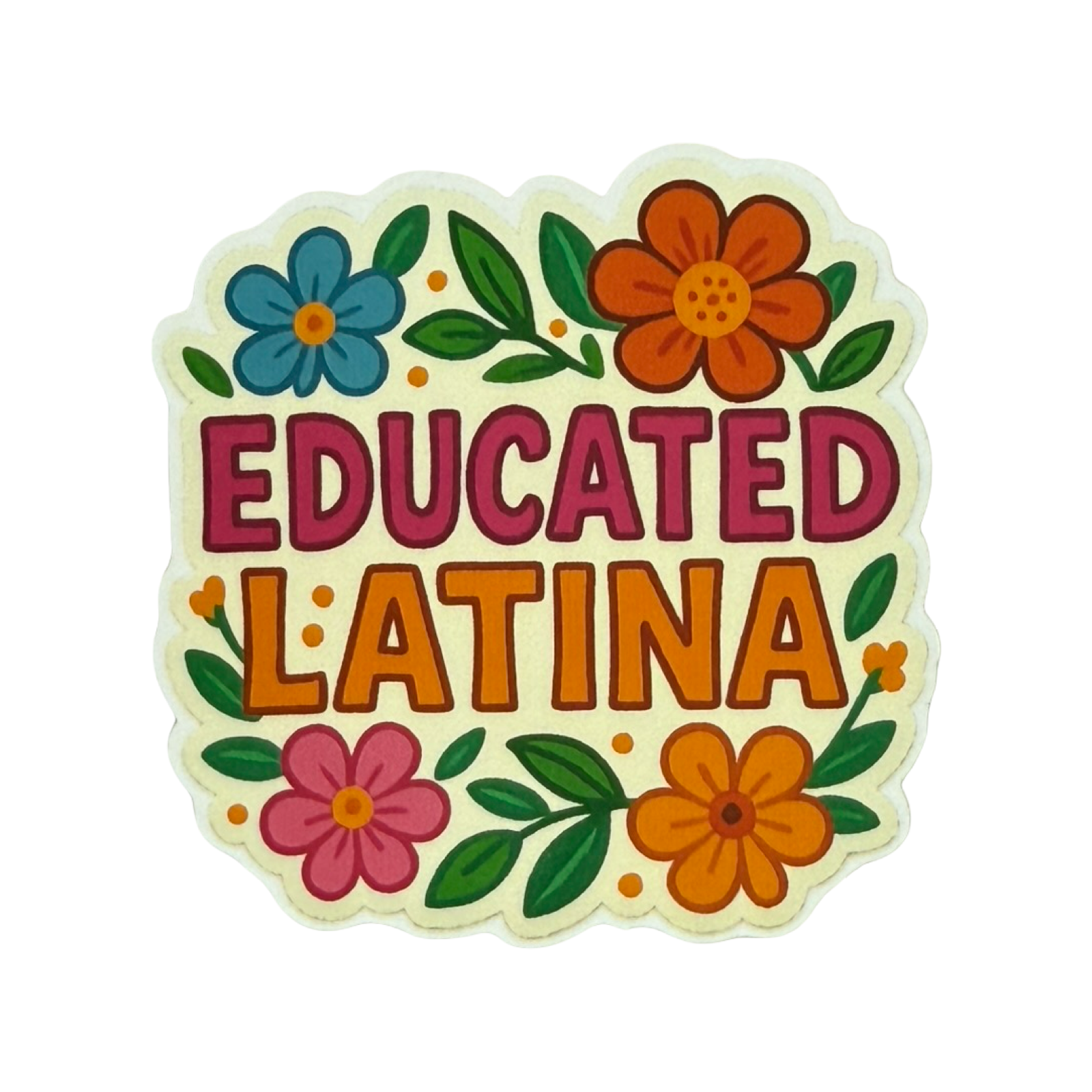 Educated Latina Floral Sticker | Artelexia
