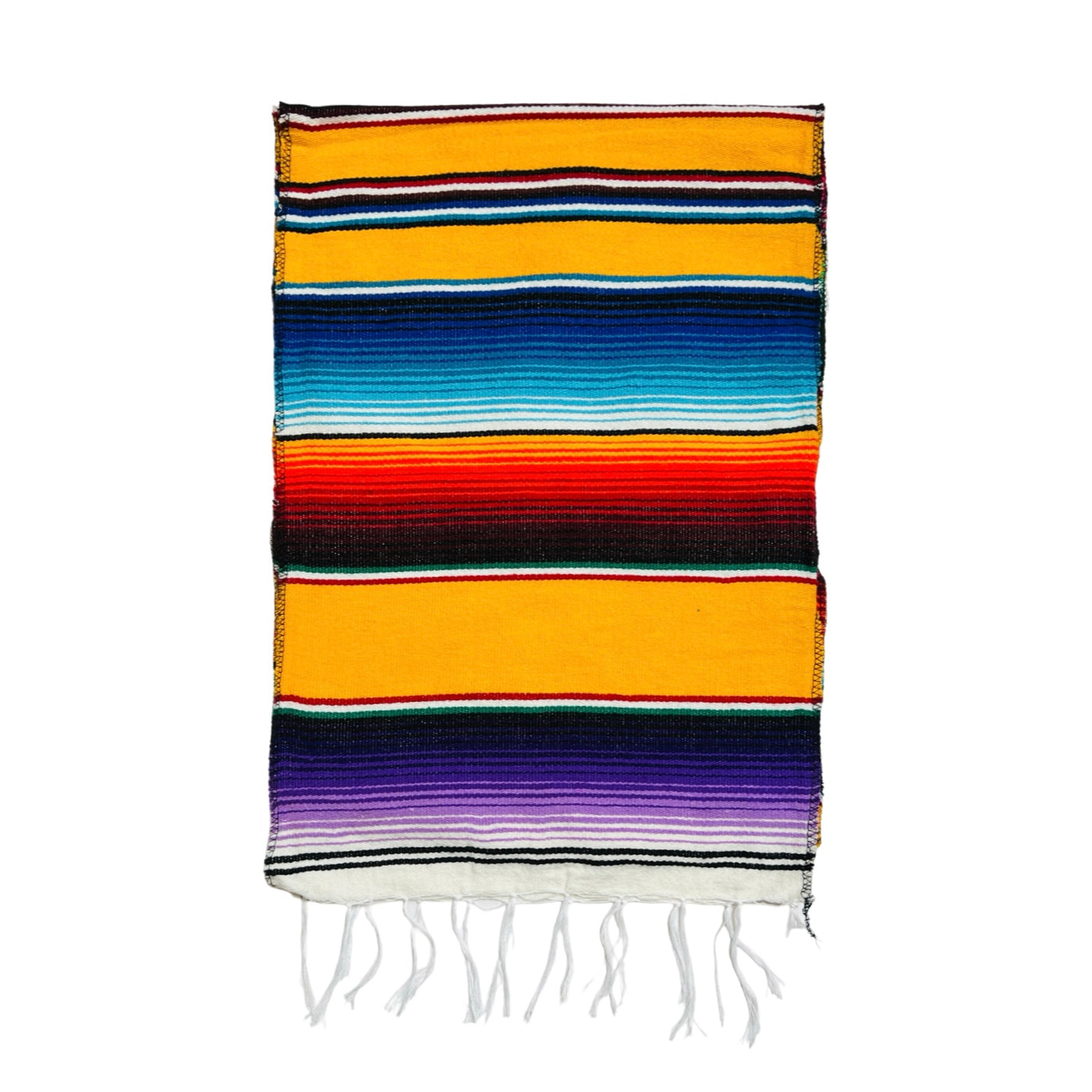 yellow serape striped table runner