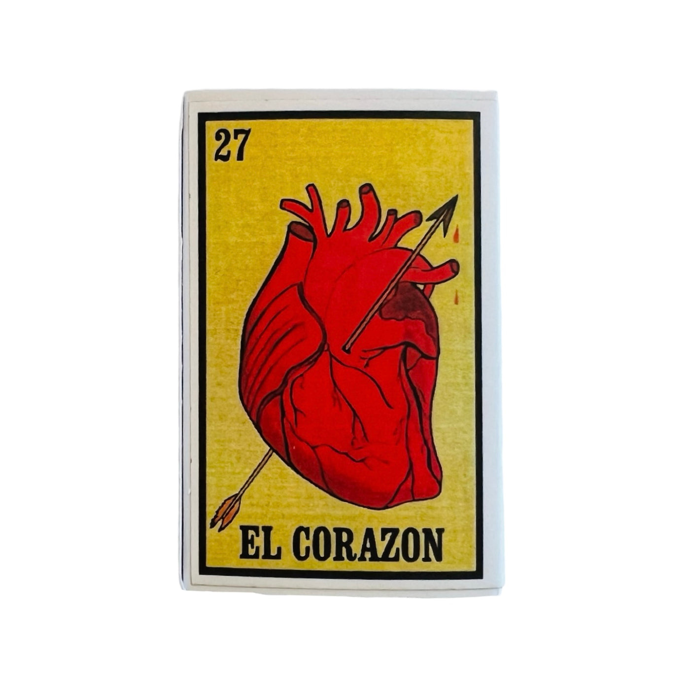 loteria card El Corazon themed box of matches