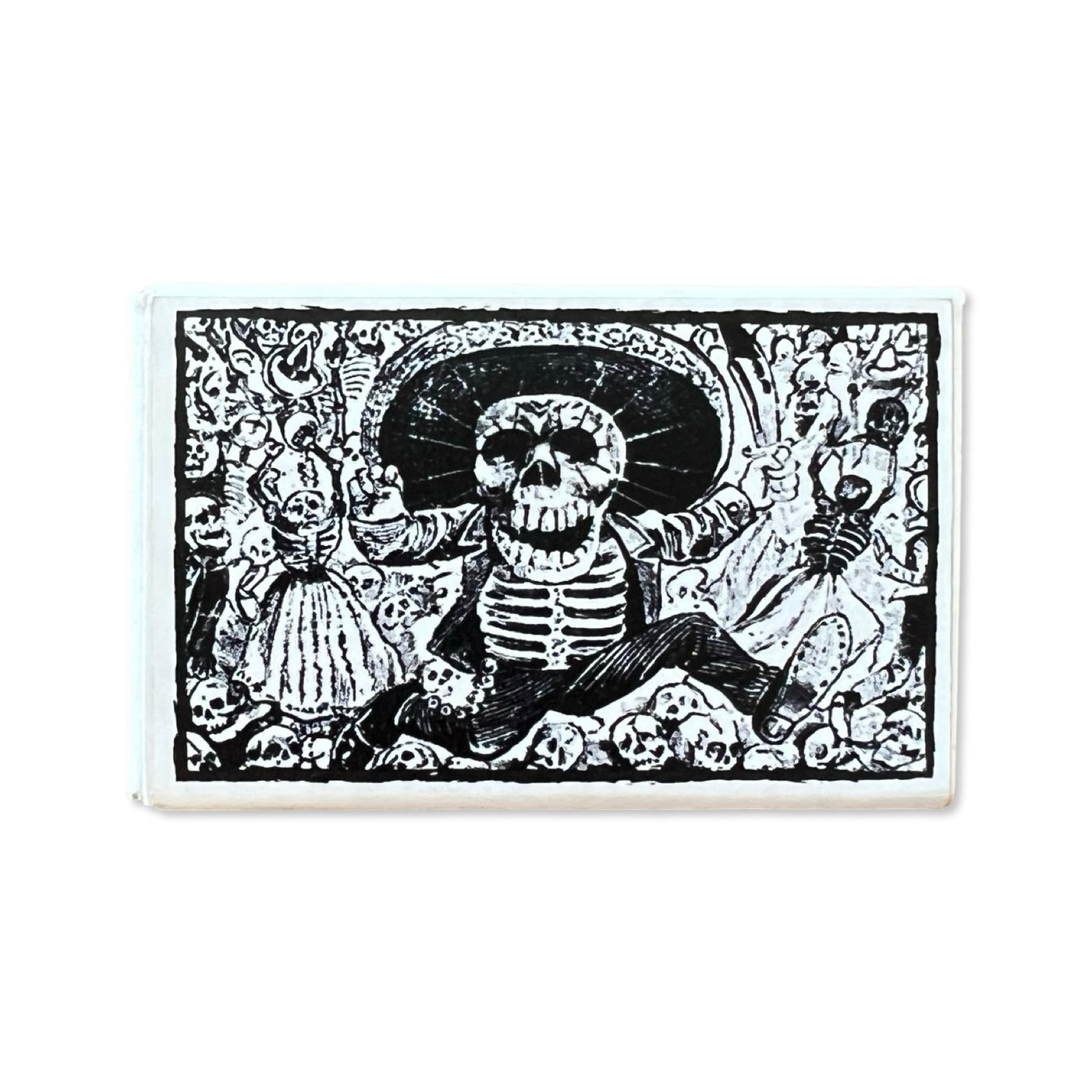 box of matches featuring an image of Posada skeleton running 