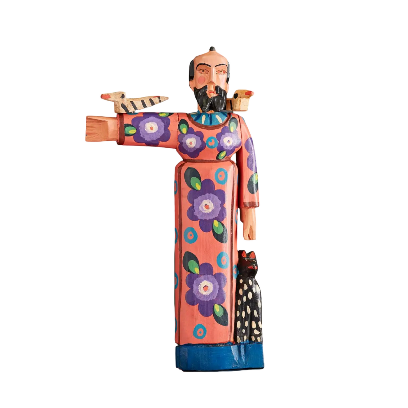 Hand-Carved Saint Francis Statue | Mexican Folk Art | Artelexia