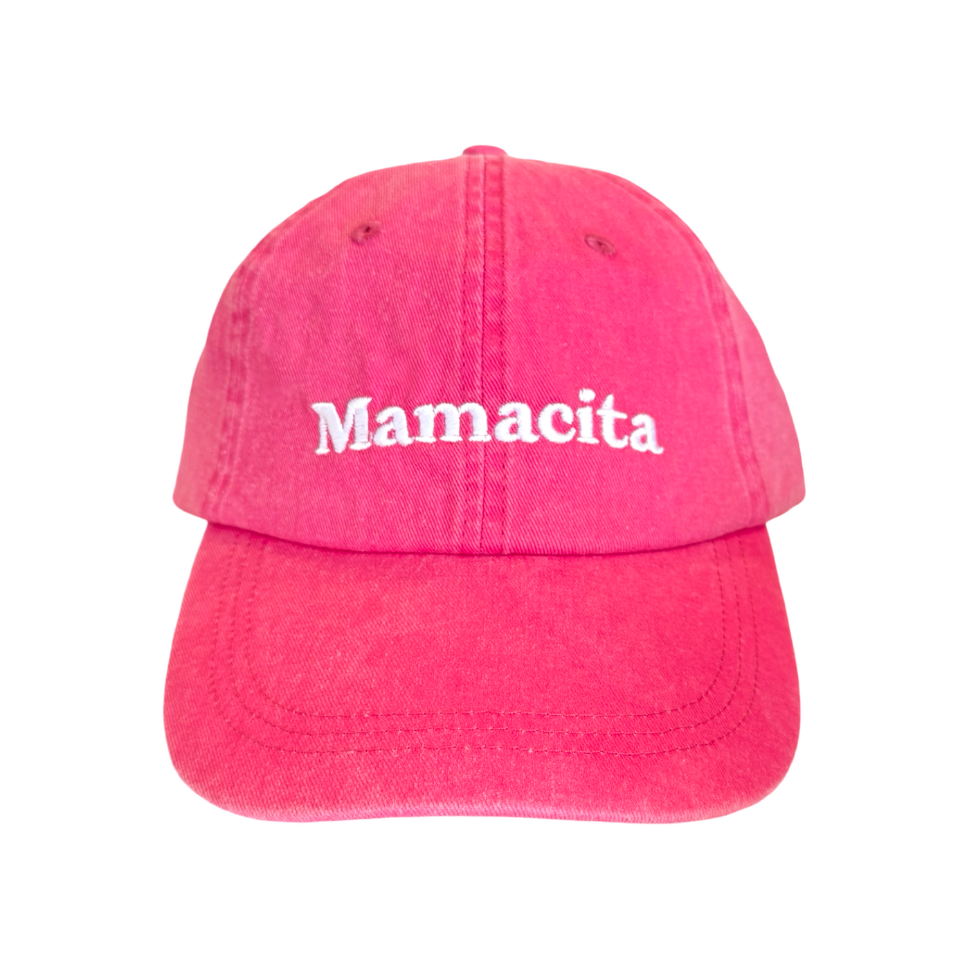 pink hat with the word mamacita in white lettering