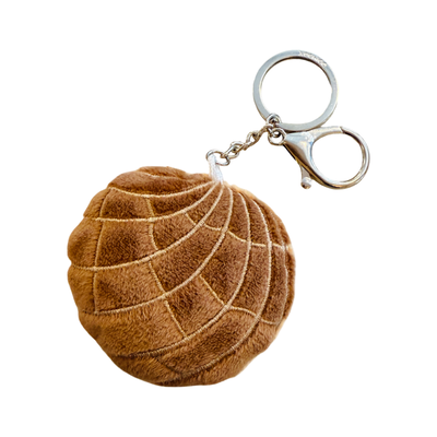 Plush brown concha keychain