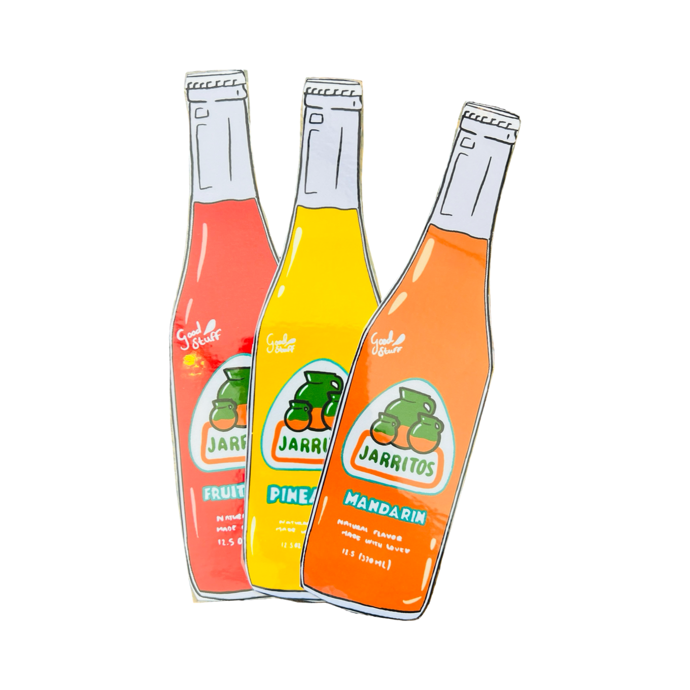 3 jarritos shaped bookmarks in the color red, orange and yellow