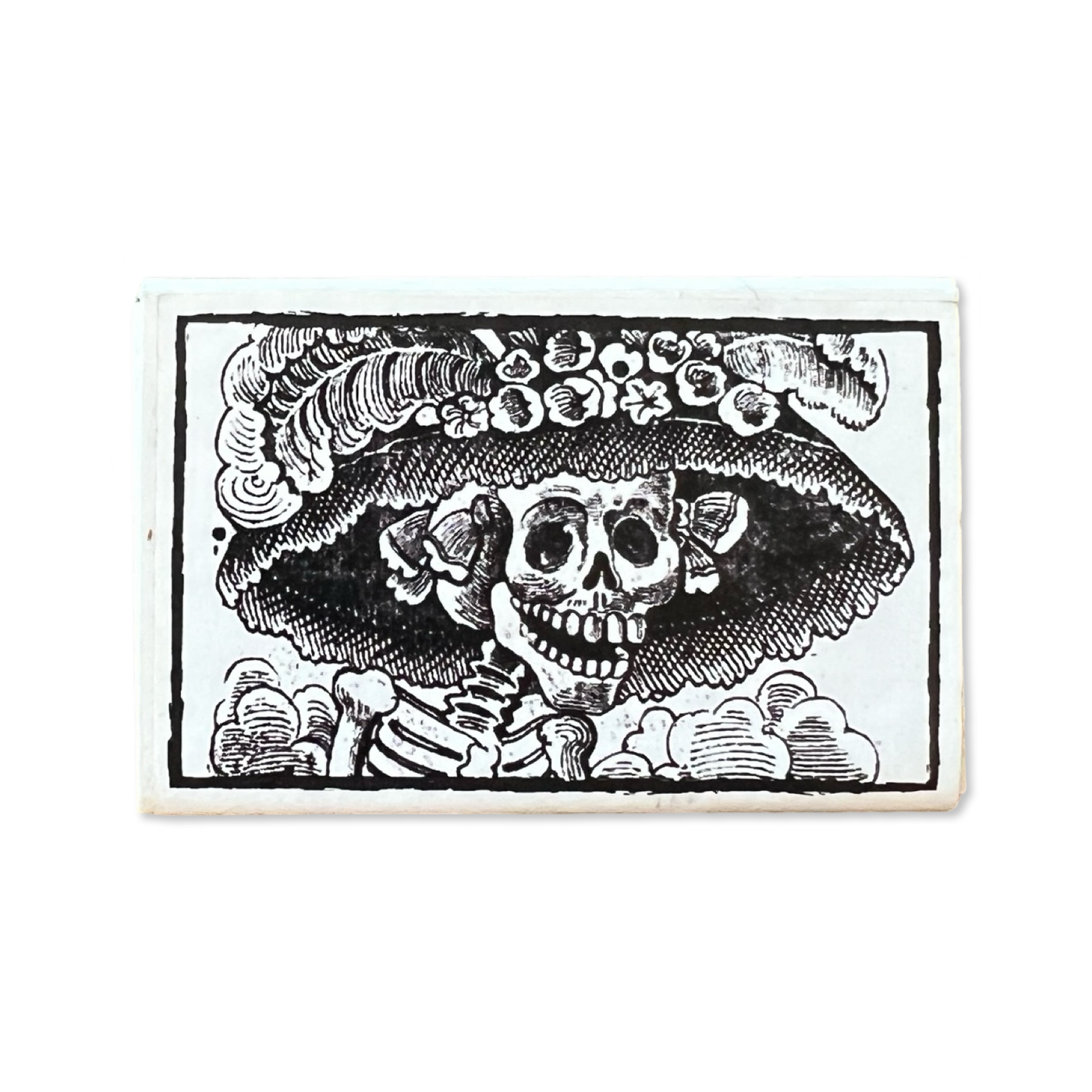 box of matches featuring an image of Posada Catrina skeleton