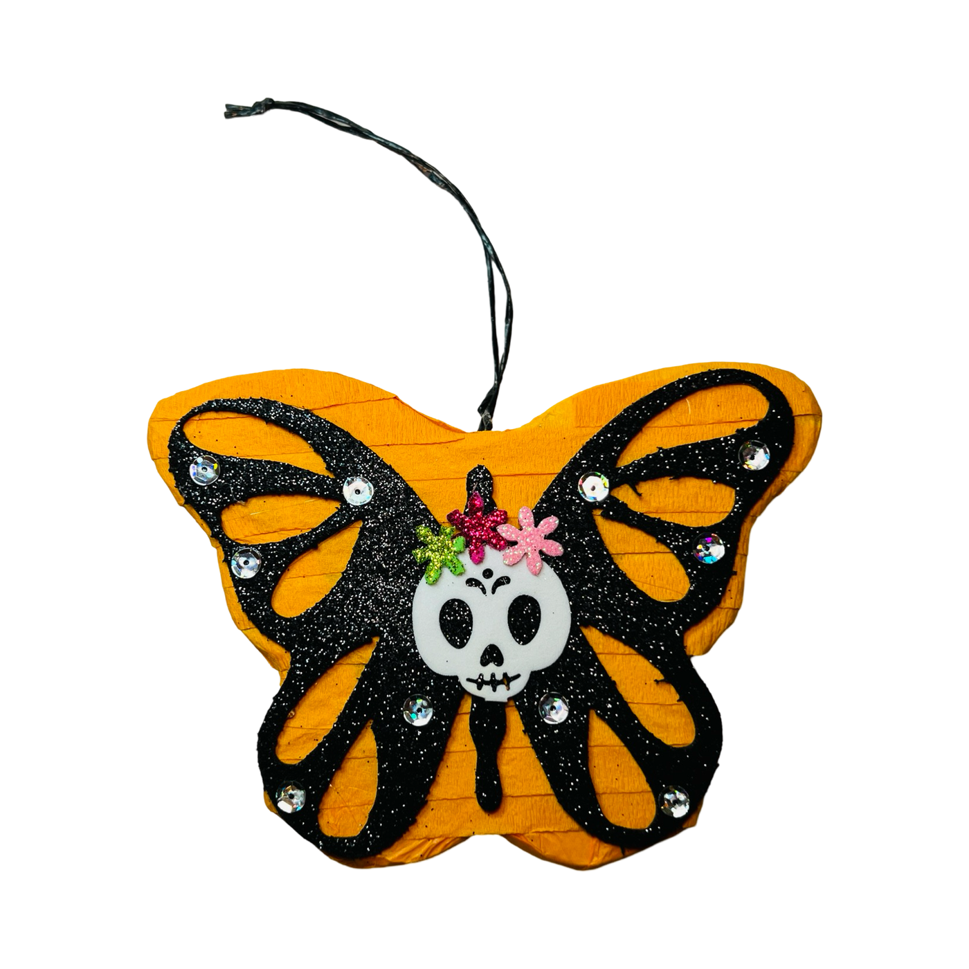 monarch butterfly Piñata with a sugar skull in the center