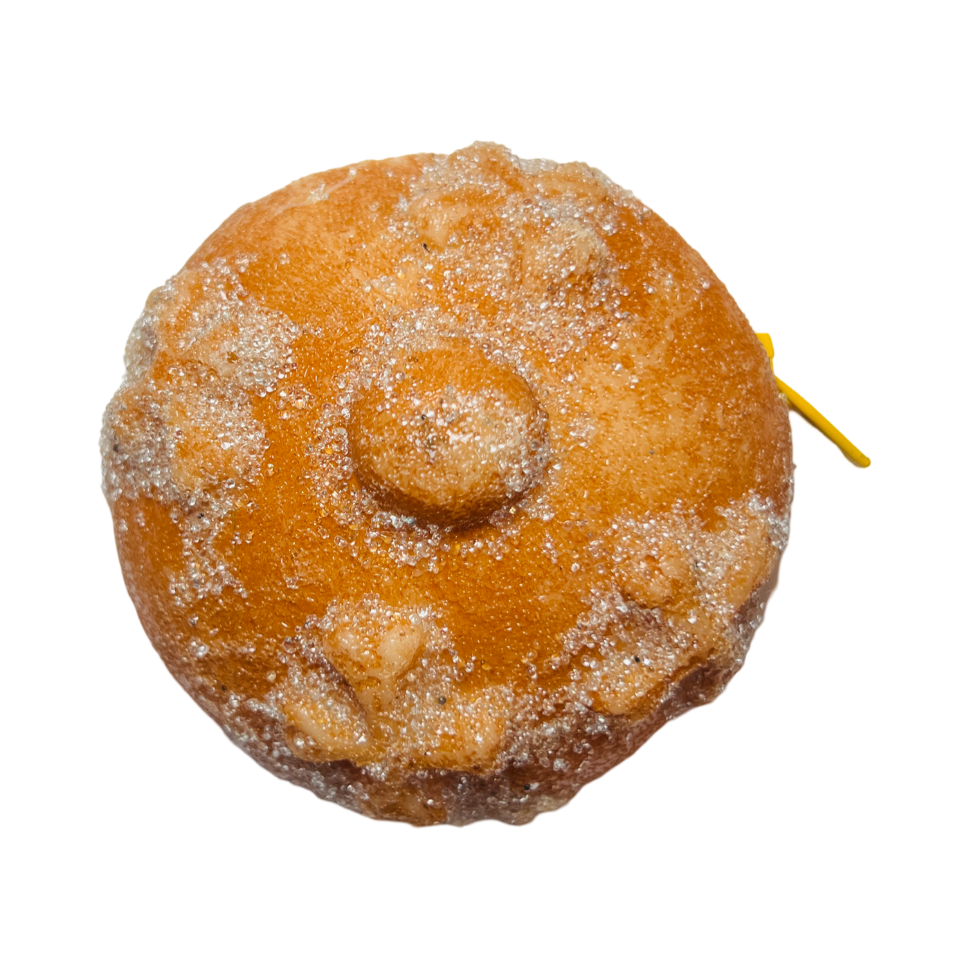 top view of a pan de muerto con pouch