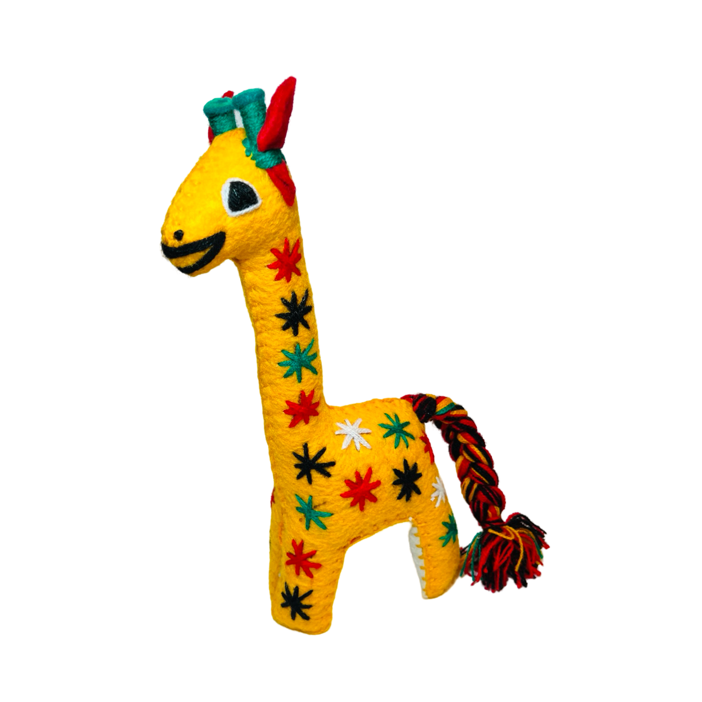 yellow Embroidered Felt giraffe