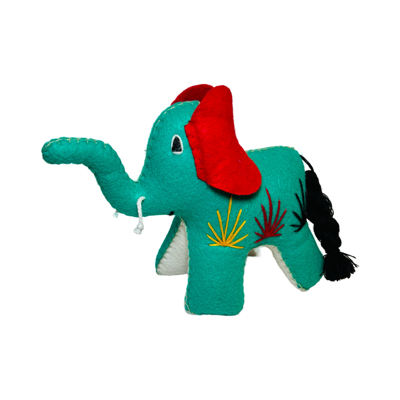 green Embroidered Felt elephant