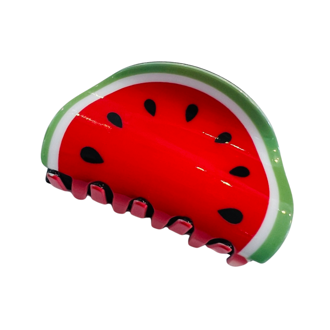 watermelon slice hair clip that features black seeds