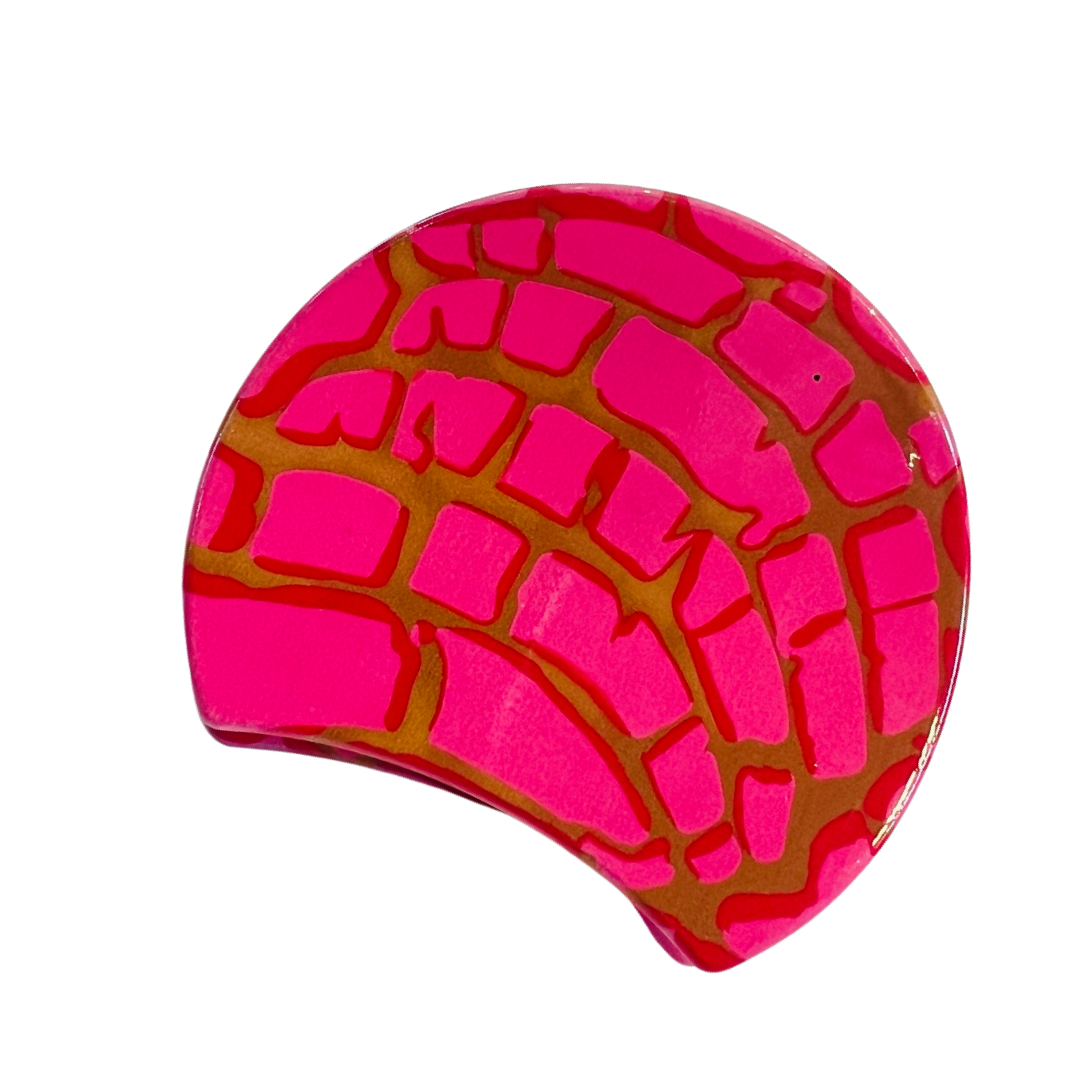 pink Mexican concha hair clip