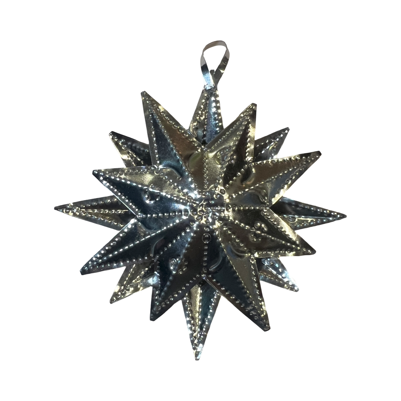 hammered tin star ornament