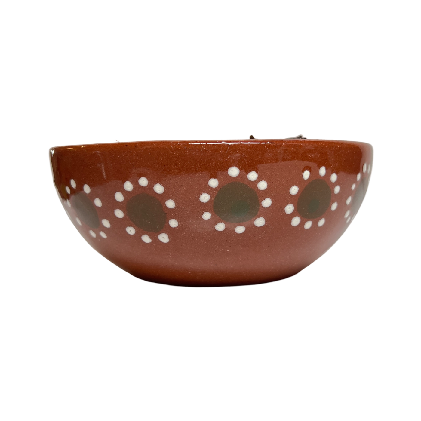 Barro bowl featuring white and green floral design