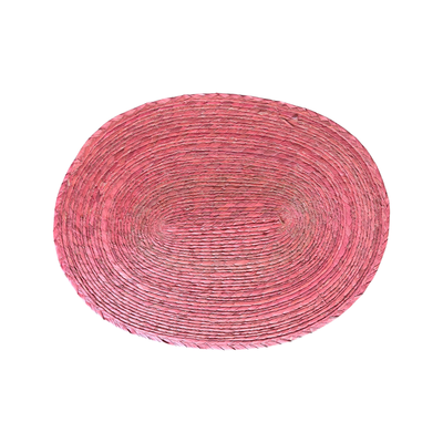Mexican palma woven placemat (oval) in coral