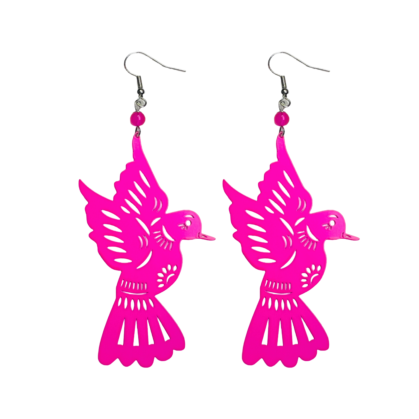 hot pink set of hummingbird earrings