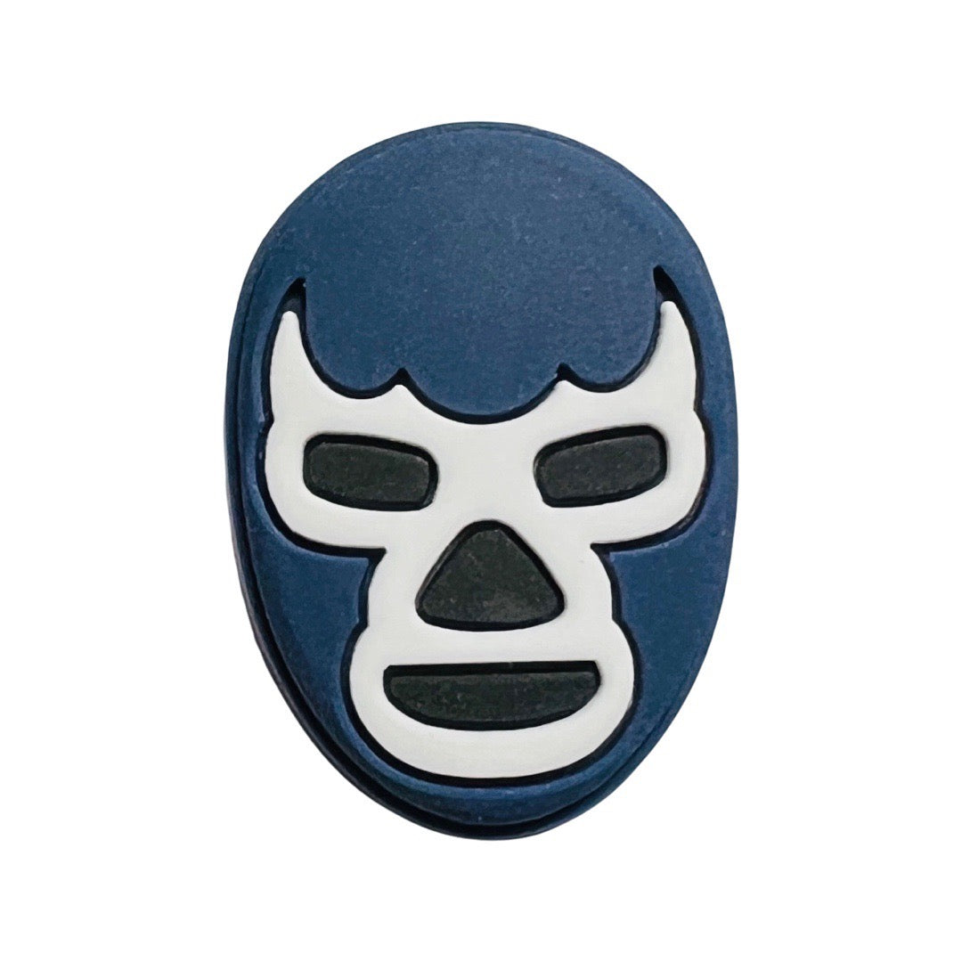 Blue luchador mask croc charm