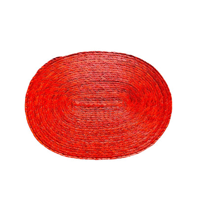 Mexican palma woven placemat (oval) in dark orange