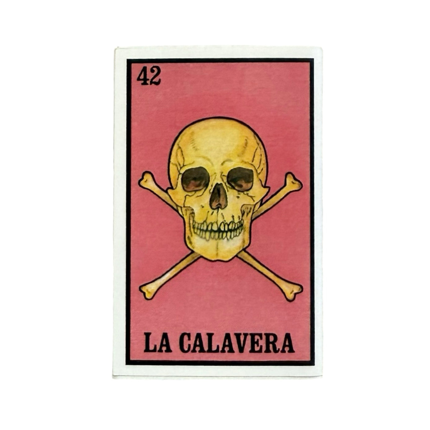mini box of matches featuring the Mexican Loteria image of La Calavera.