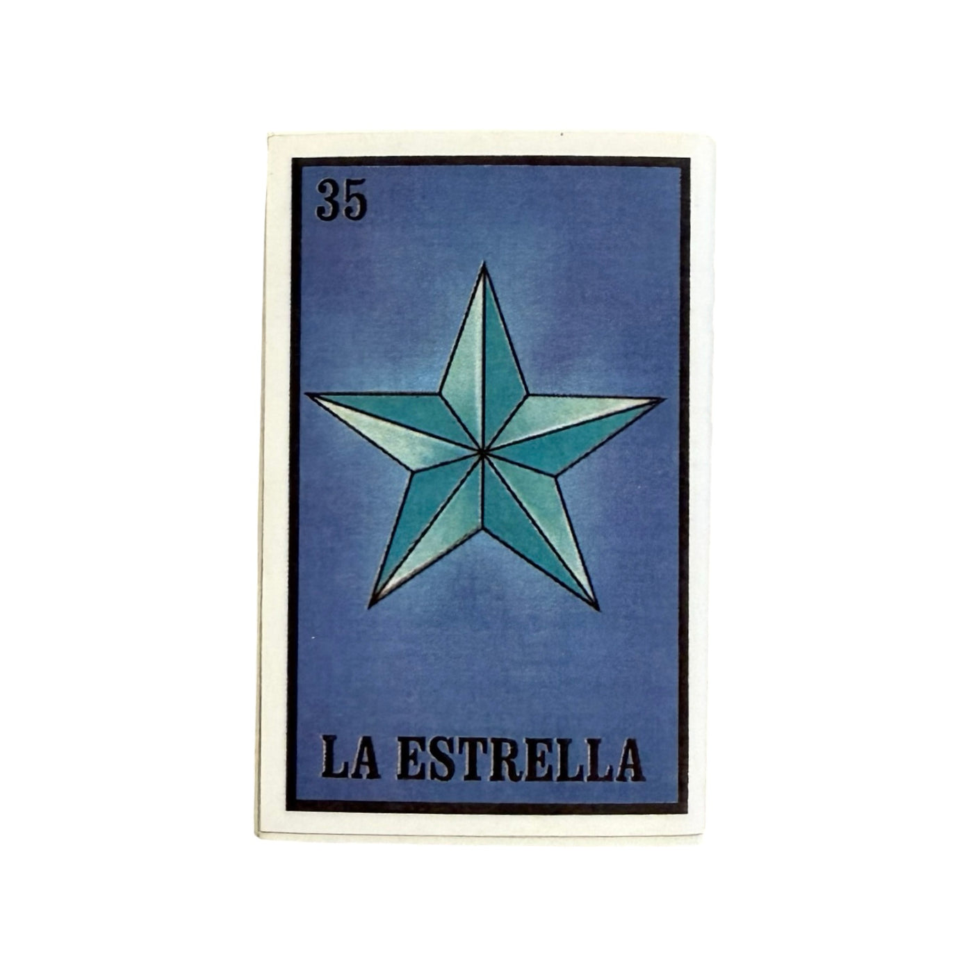 mini box of matches featuring the Mexican Loteria image of La Estrella.