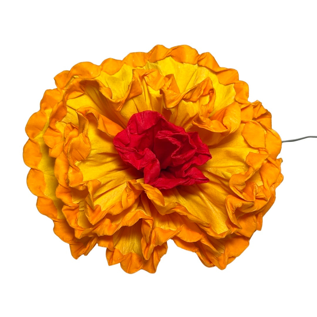 Orange, yellow and red paper flower