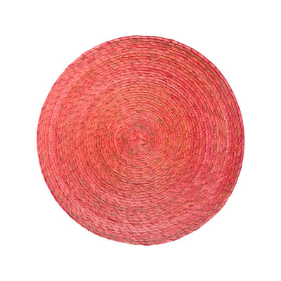 Round rose colored palm placemat
