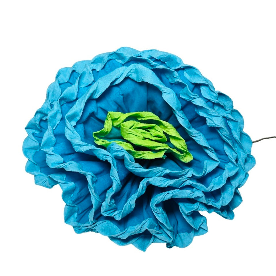 Turquoise and green paper flower