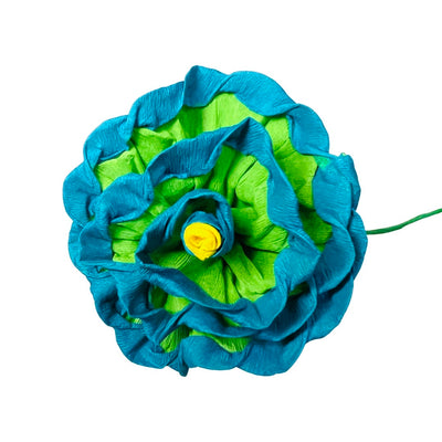 Turquoise and green paper flower