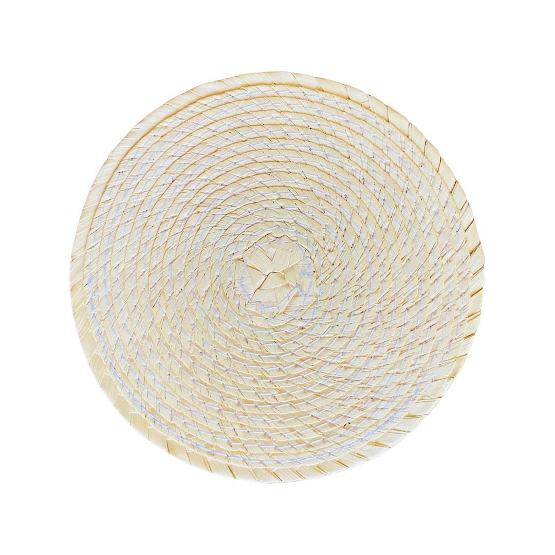 Roundnatural  colored palm placemat