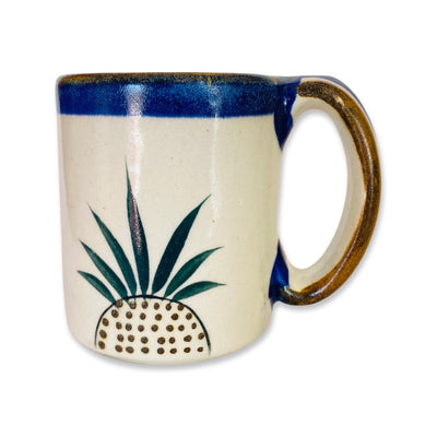 cream stoneware mug with an image of an agave plant