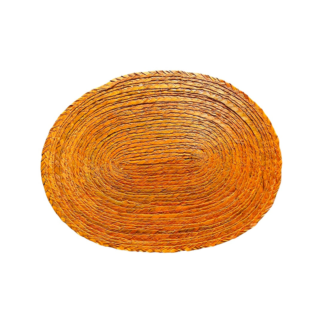 Mexican palma woven placemat (oval) in orange