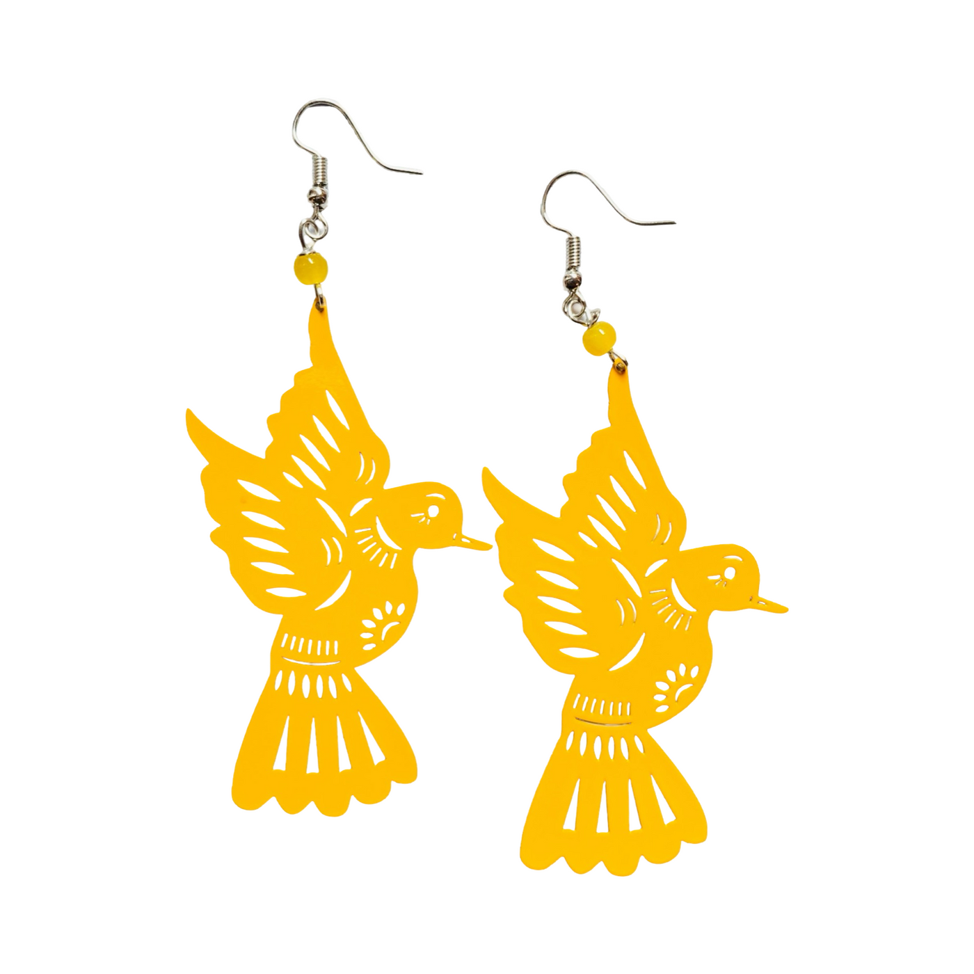 yellow set of hummingbird earrings